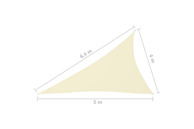 Solsegel oxfordtyg trekantigt 4x5x6,4 m gräddvit - Vit - Solsegel