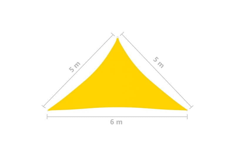 Solsegel oxfordtyg trekantigt 5x5x6 m gul - Gul - Utemöbler - Solskydd - Solsegel