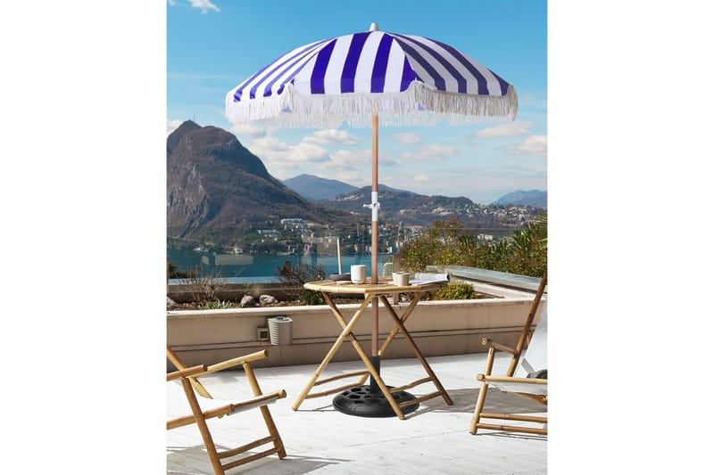 Teulon Parasoll 150 cm - Blå/Vit/Ljusbrun - Utemöbler - Solskydd - Parasoll