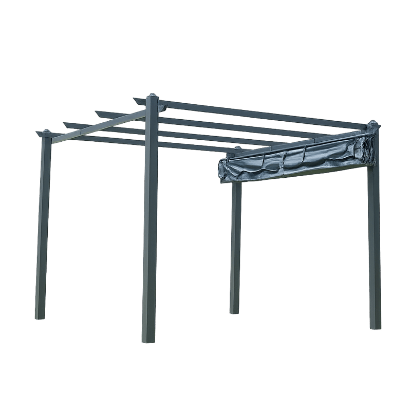 Trädgårdsgazebo SUNSET Pergola 3x4 m - grå - Utemöbler - Solskydd - Pergola