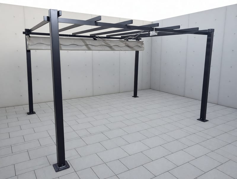 Trädgårdsgazebo SUNSET Pergola 3x4 m - grå - Utemöbler - Solskydd - Pergola