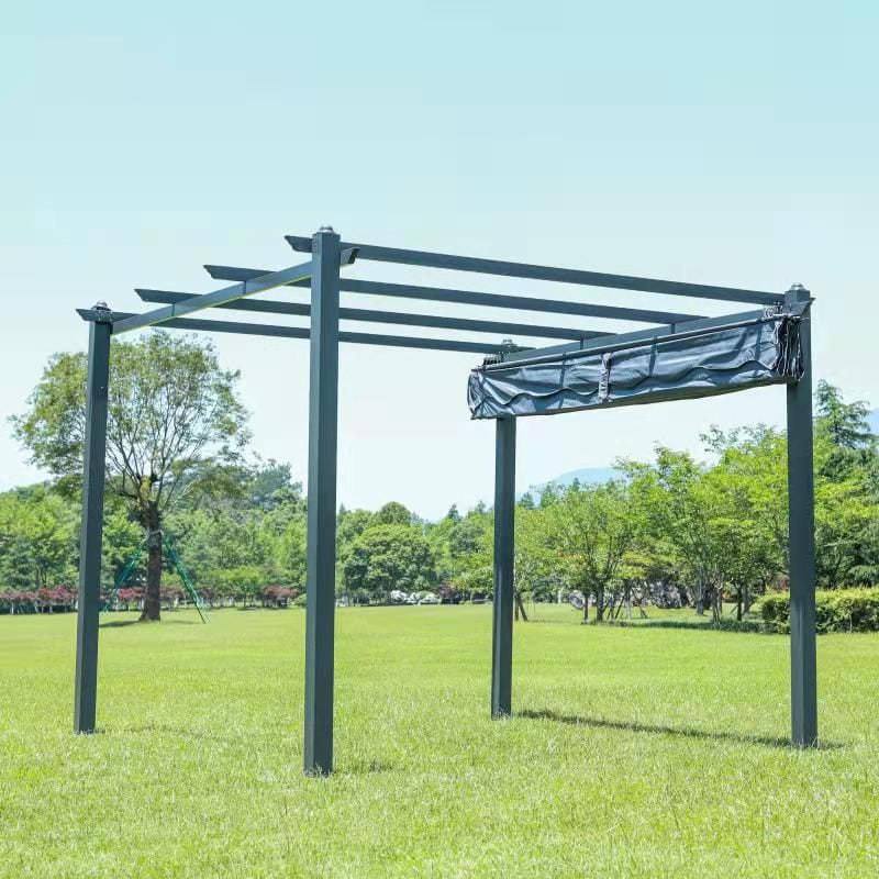 Trädgårdsgazebo SUNSET Pergola 3x4 m - grå - Utemöbler - Solskydd - Pergola
