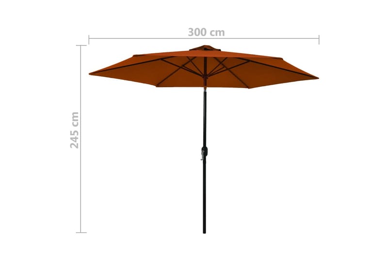 Trädgårdsparasoll med metallstång terrakotta 300 cm - Brun - Utemöbler - Solskydd - Parasoll