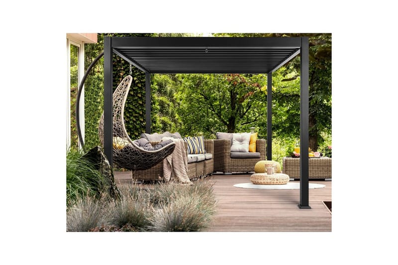 Trädgårdspergola Fornoli Svart - Svart - Utemöbler - Solskydd - Pergola