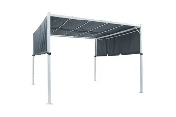 Trädgårdspergola Parga Grå/vit - Grå/vit - Utemöbler - Solskydd - Pergola