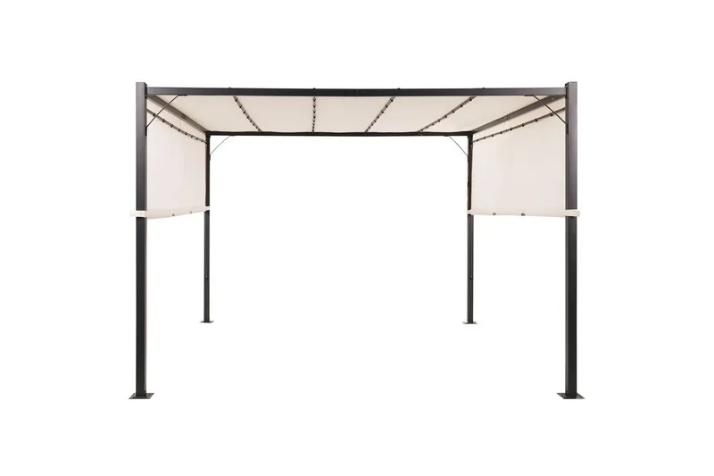 Trädgårdspergola Parga Beige/svart, Beige/svart