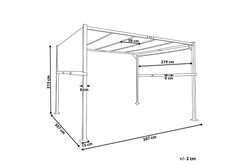 Trädgårdspergola Parga Brun/Svart - Brun/Svart - Utemöbler - Solskydd - Pergola