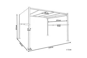 Trädgårdspergola Parga Grå/svart - Grå/svart - Utemöbler - Solskydd - Pergola