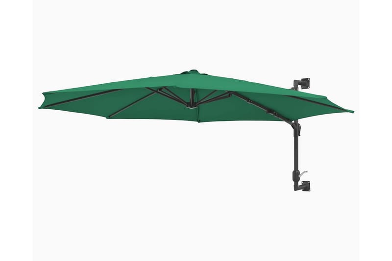 Väggmonterat parasoll med metallstång 300 cm grön - Grön - Parasoll