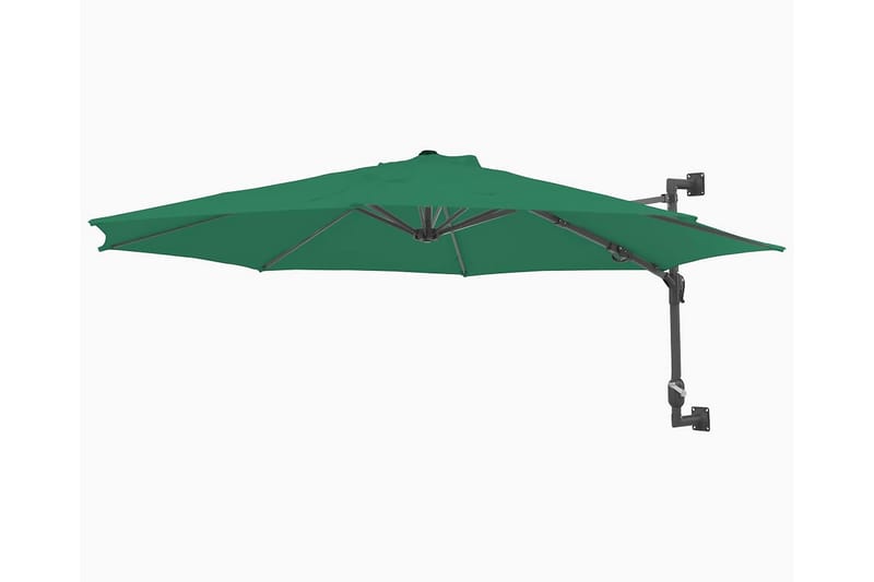 Väggmonterat parasoll med metallstång 300 cm grön - Grön - Parasoll