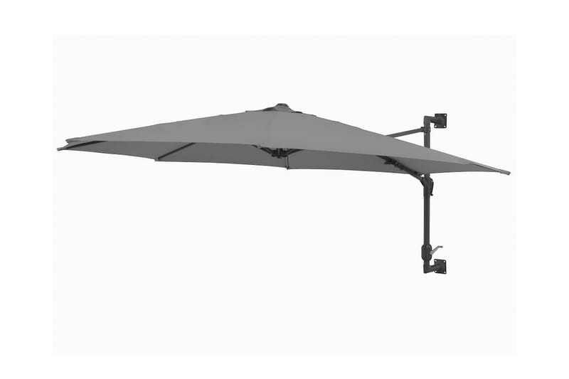 Väggmonterat parasoll med metallstång 300 cm antracit - Grå - Parasoll