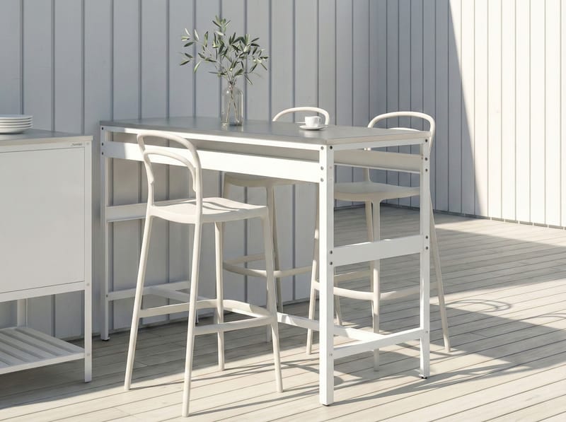 Barbord För Utomhusbruk Maenza 120 cm - vit/svart - Utemöbler - Utebord & trädgårdsbord - Barbord utomhus