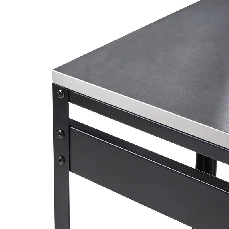 Barbord För Utomhusbruk Maenza Stål - svart/silver - Utemöbler - Utebord & trädgårdsbord - Barbord utomhus