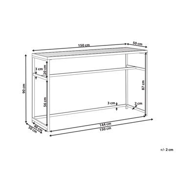 Barbord utomhus Avetrana 50x150 cm - Vit/Brun - Utemöbler - Utebord & trädgårdsbord - Barbord utomhus