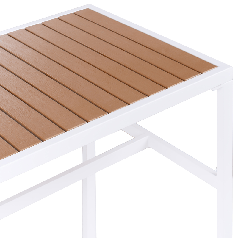 Barbord utomhus Avetrana 50x150 cm - Vit/Brun - Utemöbler - Utebord & trädgårdsbord - Barbord utomhus