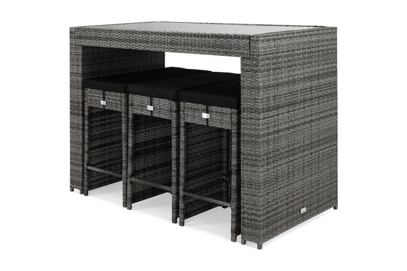 Bahamas Barset med 6 st Barstolar, Grå