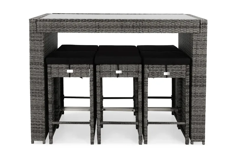 Bahamas Barset med 6 st Barstolar - Grå - Utemöbler - Utegrupp - Matgrupp utomhus