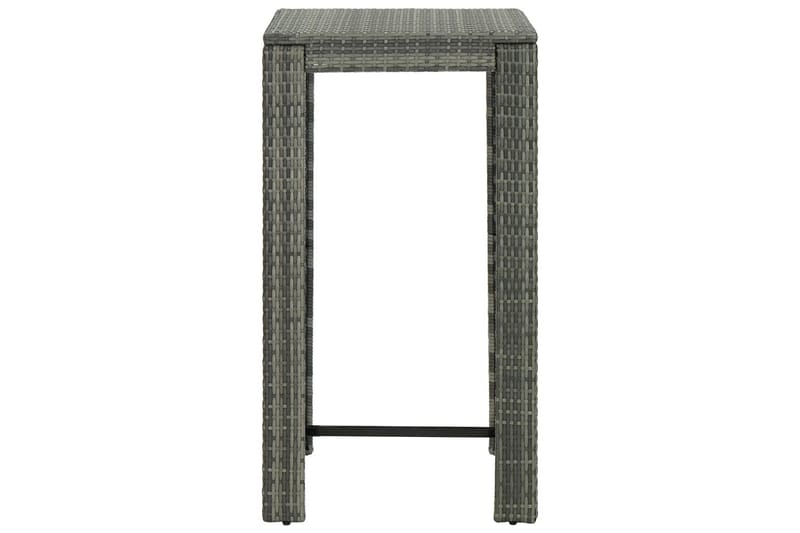 Barbord för trädgård grå 60,5x60,5x110,5 cm konstrotting - Grå - Utemöbler - Utebord & trädgårdsbord - Barbord utomhus