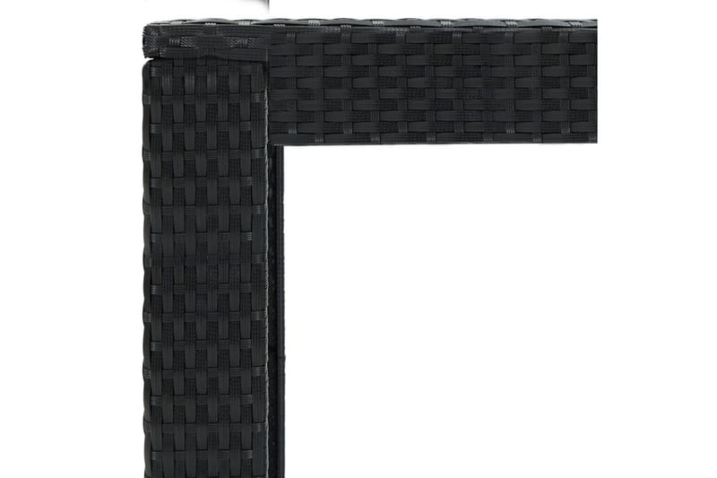 Barbord för trädgård svart 100x60,5x110,5 cm konstrotting - Svart - Utemöbler - Utebord & trädgårdsbord - Barbord utomhus