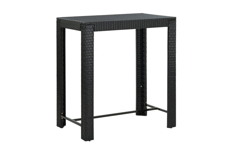 Barbord för trädgård svart 100x60,5x110,5 cm konstrotting - Svart - Utemöbler - Utebord & trädgårdsbord - Barbord utomhus