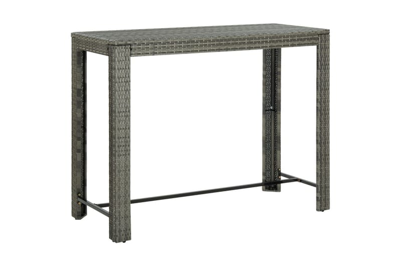 Barbord för trädgården grå 140,5x60,5x110,5 cm konstrotting - Grå - Utemöbler - Utebord & trädgårdsbord - Barbord utomhus