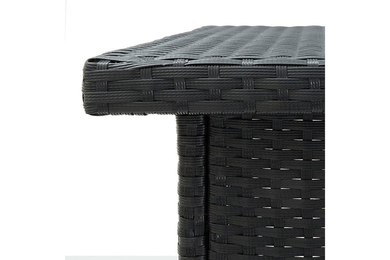 Hörnbar svart 100x50x105 cm konstrotting - Svart - Barbord med förvaring - Barbord utomhus