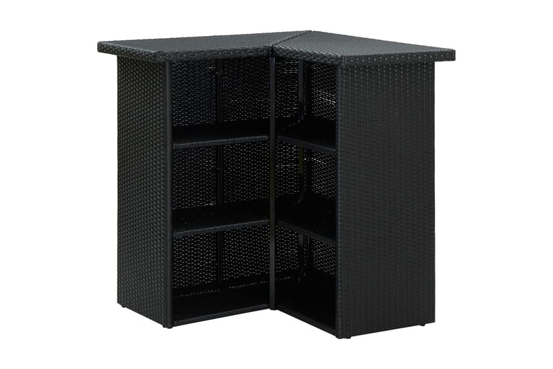 Hörnbar svart 100x50x105 cm konstrotting - Svart - Barbord utomhus - Barbord med förvaring