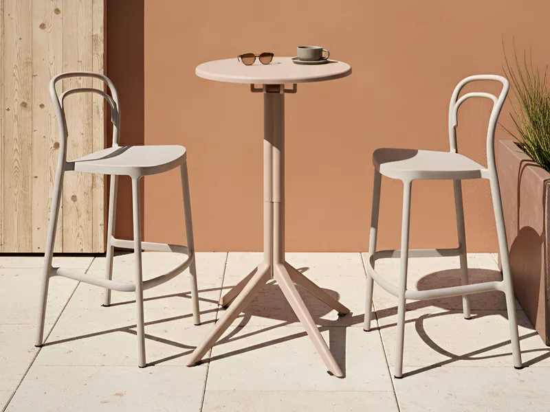 Barbord utomhus Legrena 60 cm - beige - Utemöbler - Utebord & trädgårdsbord - Barbord utomhus