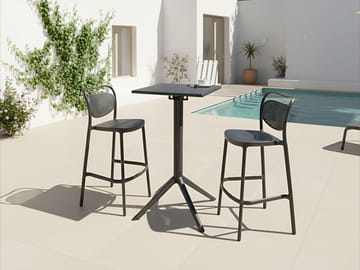 Barbord utomhus Lemnos 60 cm - svart - Utemöbler - Utebord & trädgårdsbord - Barbord utomhus