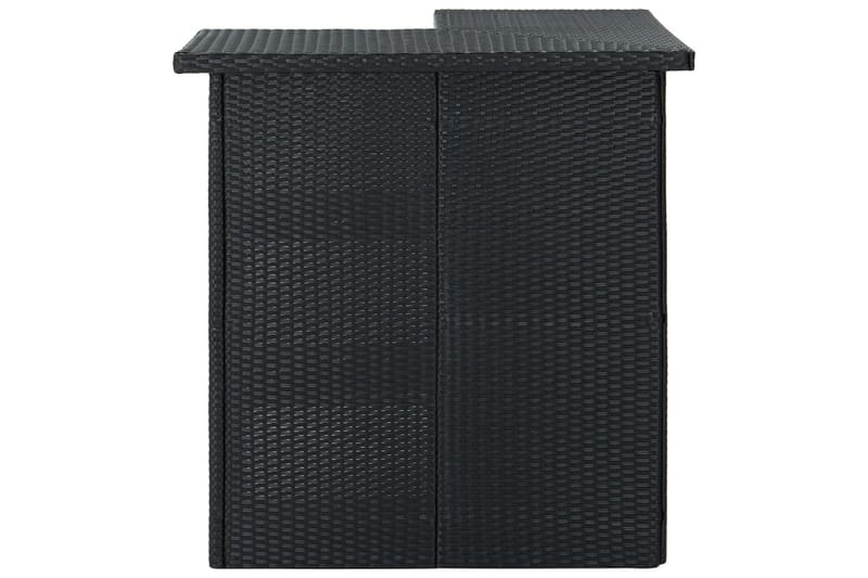 Trädgårdsbar med dynor 16 delar konstrotting svart - Svart - Utemöbler - Utebord & trädgårdsbord - Barbord utomhus