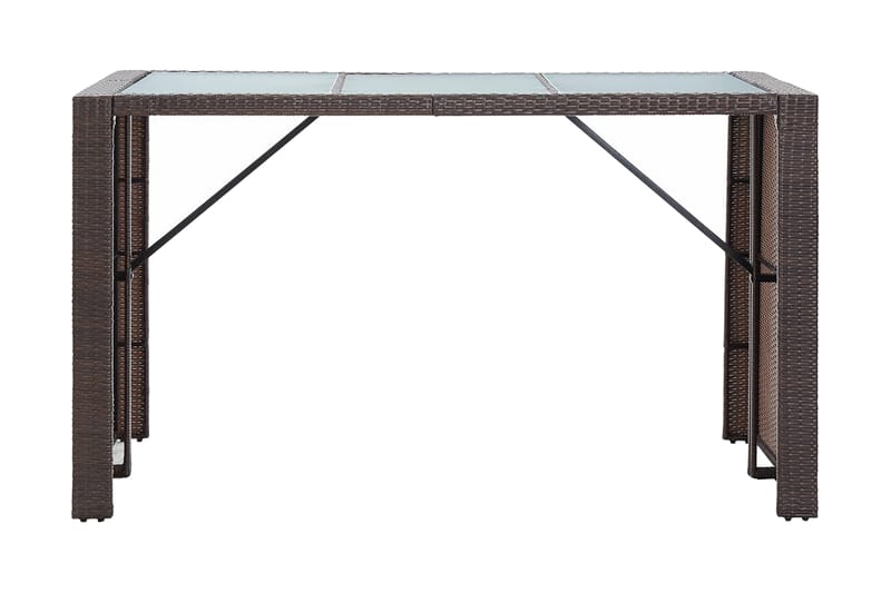 Trädgårdsbar med dynor 7 delar konstrotting brun - Brun - Utemöbler - Utebord & trädgårdsbord - Barbord utomhus
