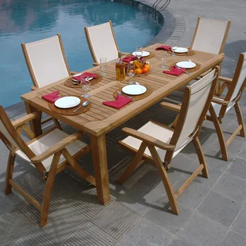 Bord Bali 220x100x75 cm teak - Brun - Utemöbler - Utebord & trädgårdsbord - Matbord utomhus