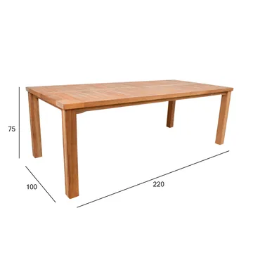 Bord Bali 220x100x75 cm teak - Brun - Utemöbler - Utebord & trädgårdsbord - Matbord utomhus