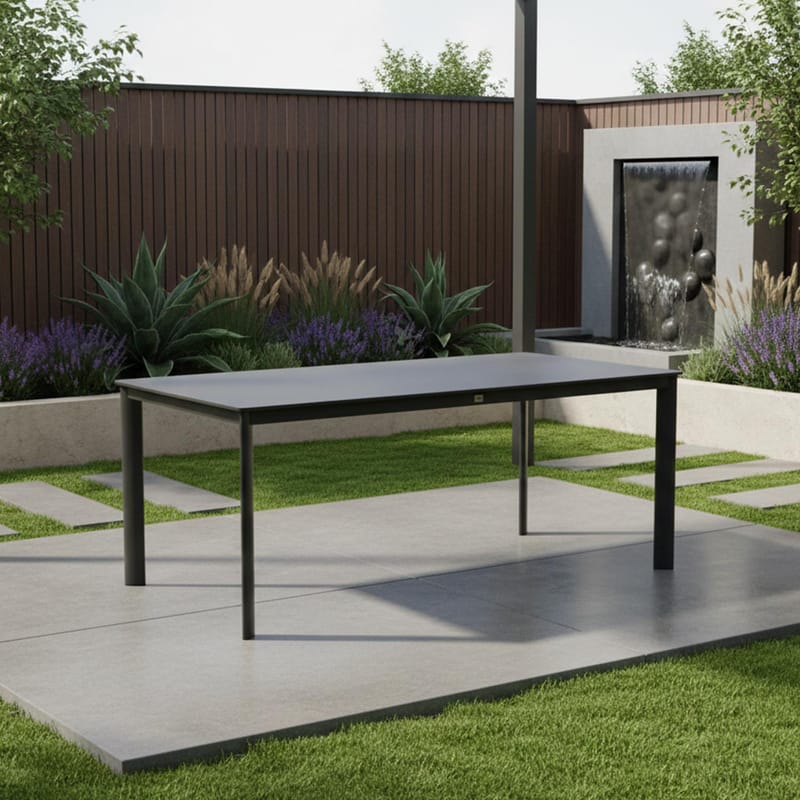 Bord Beida 180x90x75 cm - Svart - Utemöbler - Utebord & trädgårdsbord - Matbord utomhus