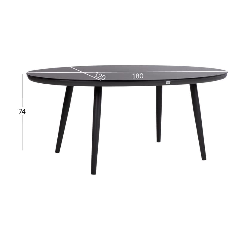 Bord Bristol 180x120x74 cm - Grå - Utemöbler - Utebord & trädgårdsbord - Matbord utomhus