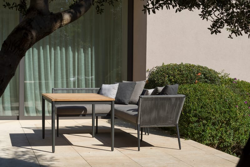 Bord för utomhusbruk TOPAZ 144 cm - trä/grå - Utemöbler - Utebord & trädgårdsbord - Matbord utomhus