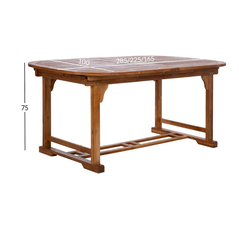 Bord Fabiola 285/225/165x100x75 cm - Akacia - Utemöbler - Utebord & trädgårdsbord - Matbord utomhus