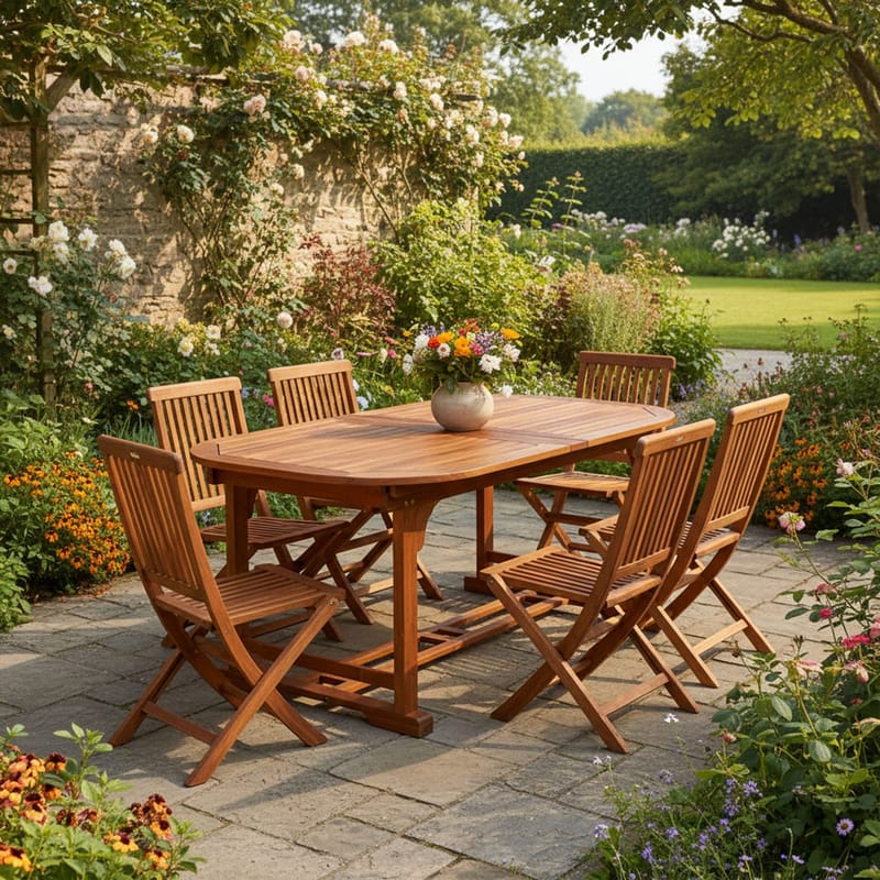 Bord Fabiola 285/225/165x100x75 cm - Akacia - Utemöbler - Utebord & trädgårdsbord - Matbord utomhus