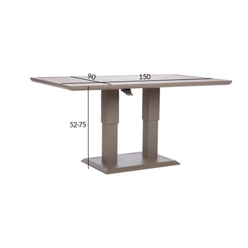 Bord Marenda 150x90x2-75 cm - gråbeige - Utemöbler - Utebord & trädgårdsbord - Matbord utomhus