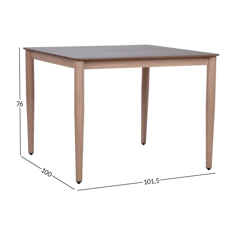 Bord Medina 101,5x100x76 cm - beige - Utemöbler - Utebord & trädgårdsbord - Matbord utomhus