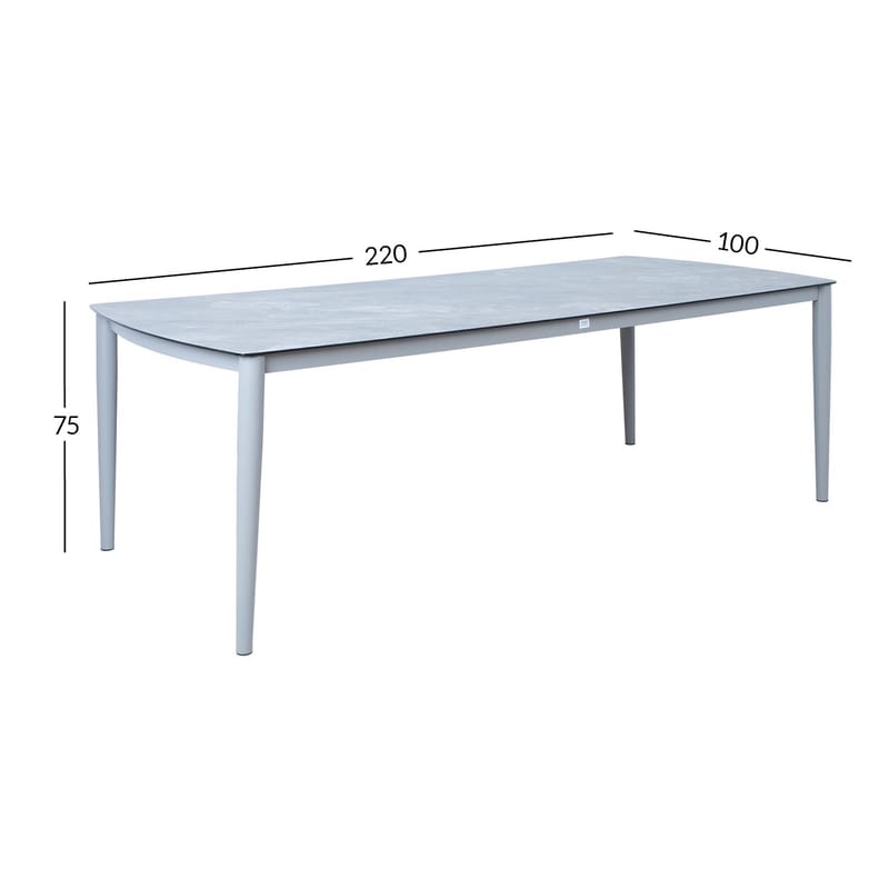 Bord Silva 220x100x75 cm - gråbeige - Utemöbler - Utebord & trädgårdsbord - Matbord utomhus