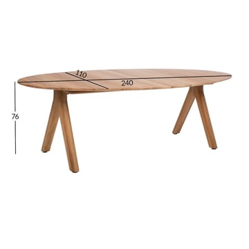 Bord Tahiti 240x110x76 cm teak - teak - Utemöbler - Utebord & trädgårdsbord - Matbord utomhus