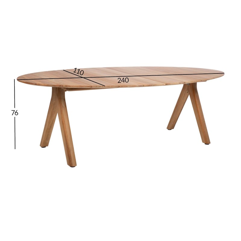 Bord Tahiti 240x110x76 cm teak - teak - Utemöbler - Utebord & trädgårdsbord - Matbord utomhus
