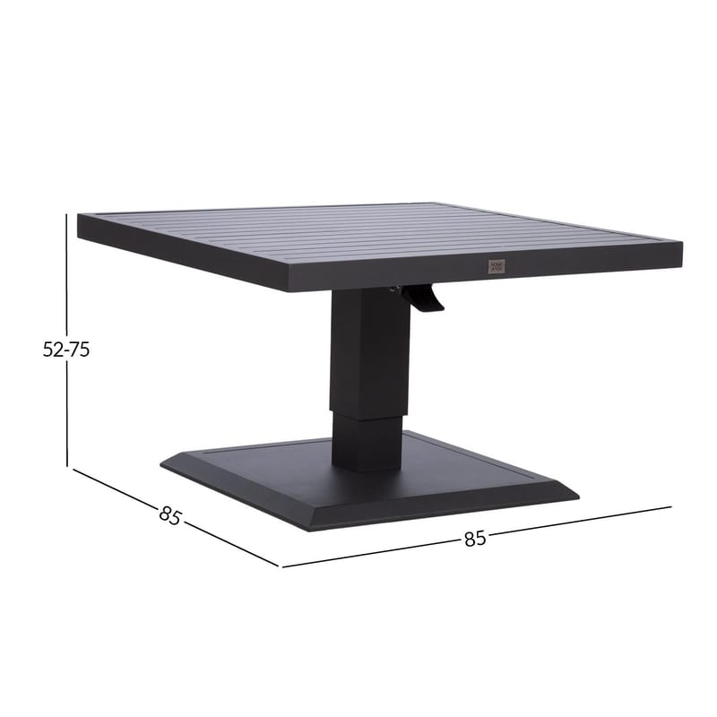 Bord Tomson 85x85x52–75 cm - mörkgrå - Utemöbler - Utebord & trädgårdsbord - Matbord utomhus