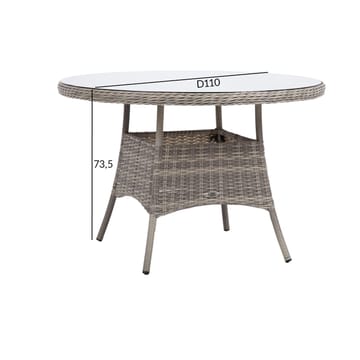 Bord Trento D110x73,5 cm - Ljusgrå - Utemöbler - Utebord & trädgårdsbord - Matbord utomhus