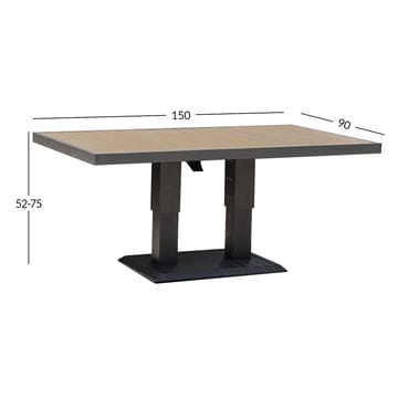 Bord Parker 150x90x52-75 cm - Grå - Utemöbler - Utebord & trädgårdsbord - Matbord utomhus