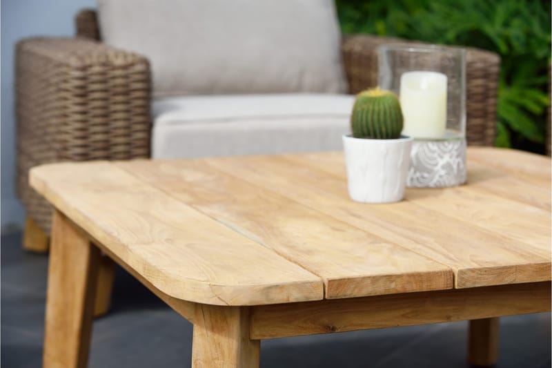 Barbados Utebord Loungebord Utomhus 100 cm Teak Trä - Ljusbrun - Utemöbler - Utebord & trädgårdsbord - Cafebord