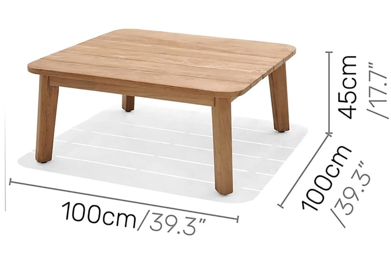 Barbados Utebord Loungebord Utomhus 100 cm Teak Trä - Ljusbrun - Utemöbler - Utebord & trädgårdsbord - Cafebord