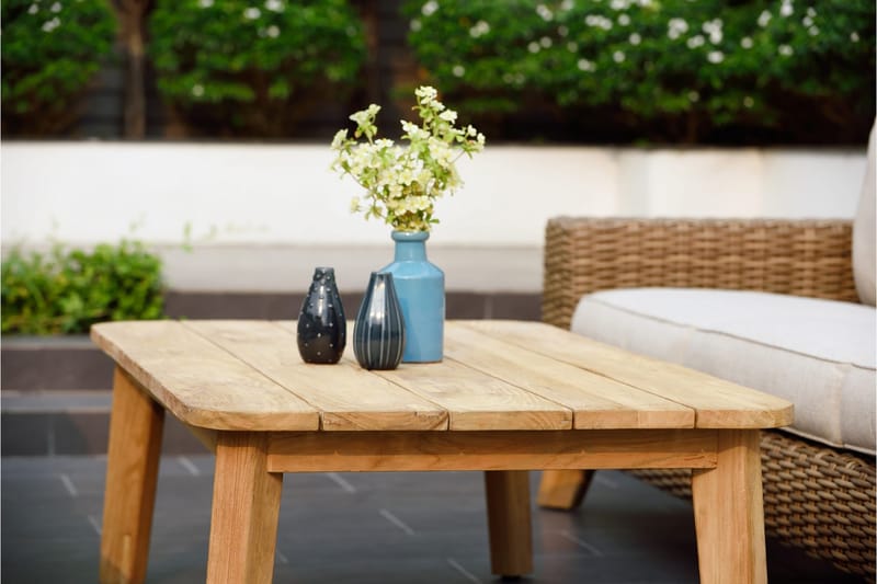 Barbados Utebord Loungebord Utomhus 100 cm Teak Trä - Ljusbrun - Utemöbler - Utebord & trädgårdsbord - Cafebord