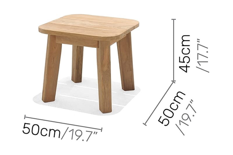 Barbados Utebord Loungebord Utomhus 50 cm Teak Trä - Ljusbrun - Utemöbler - Utebord & trädgårdsbord - Cafebord